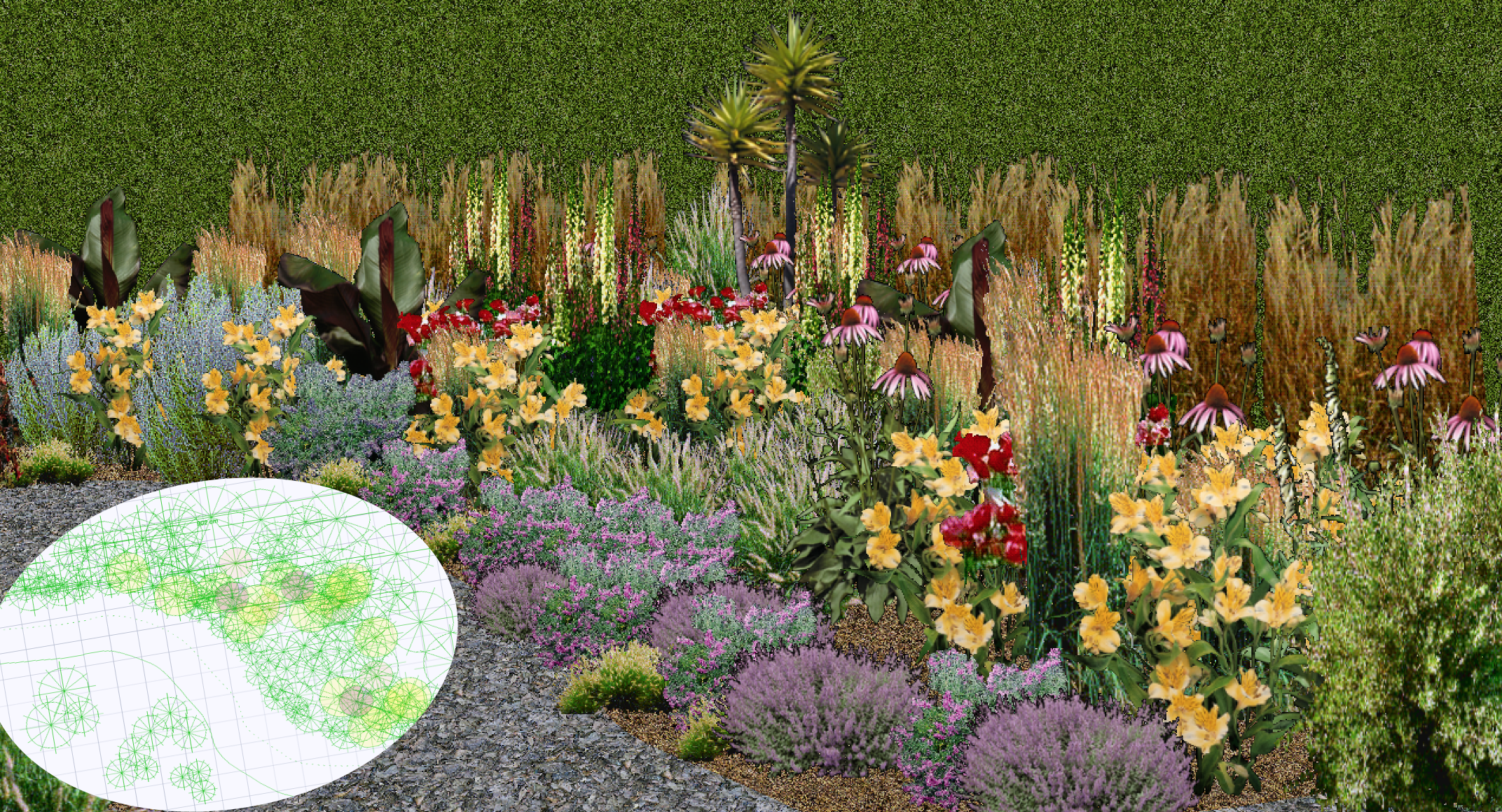 Drought loving plant growing in sandy soil